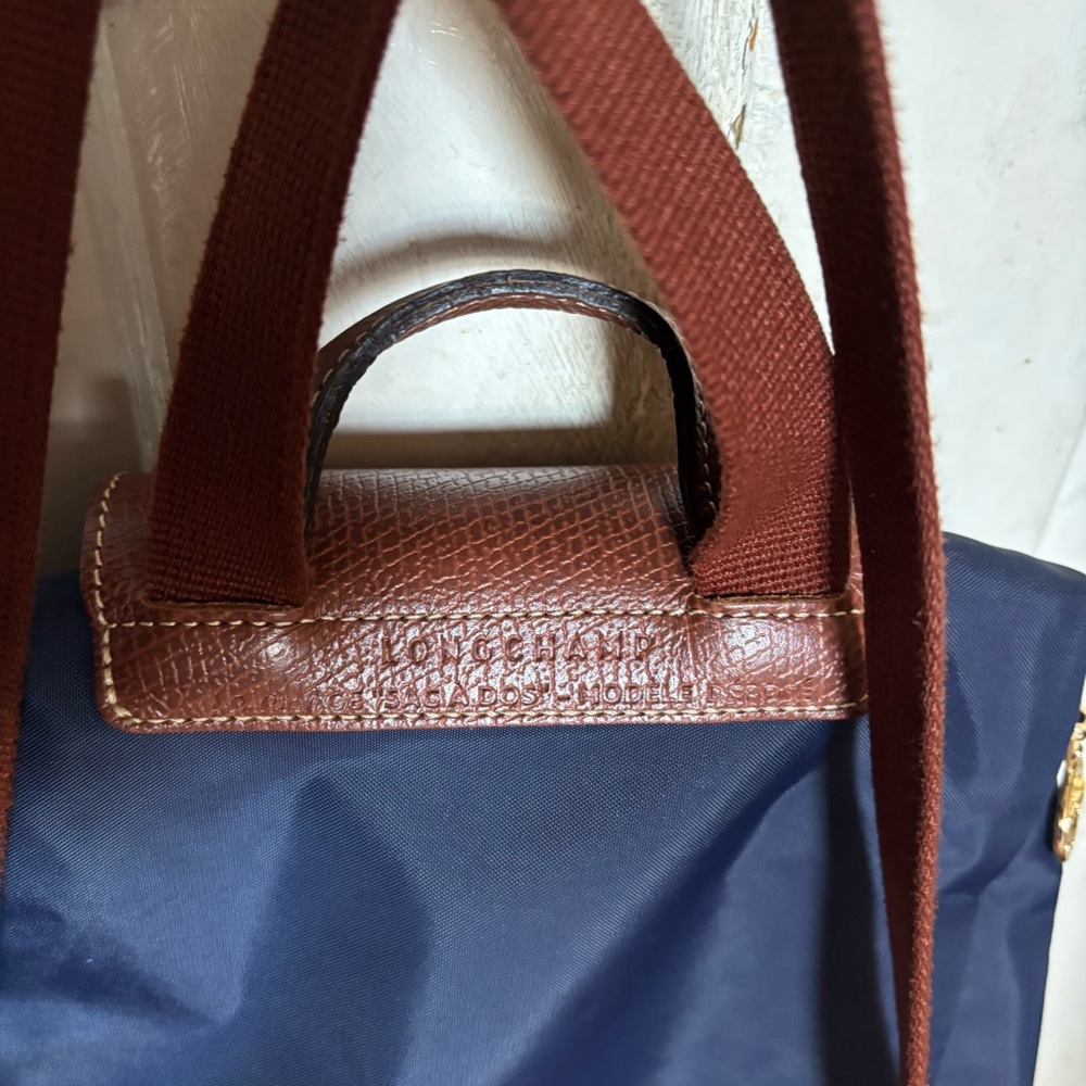 Longchamp Le Pliage Nylon Canvas Backpack in Navy - Picture 6 of 9